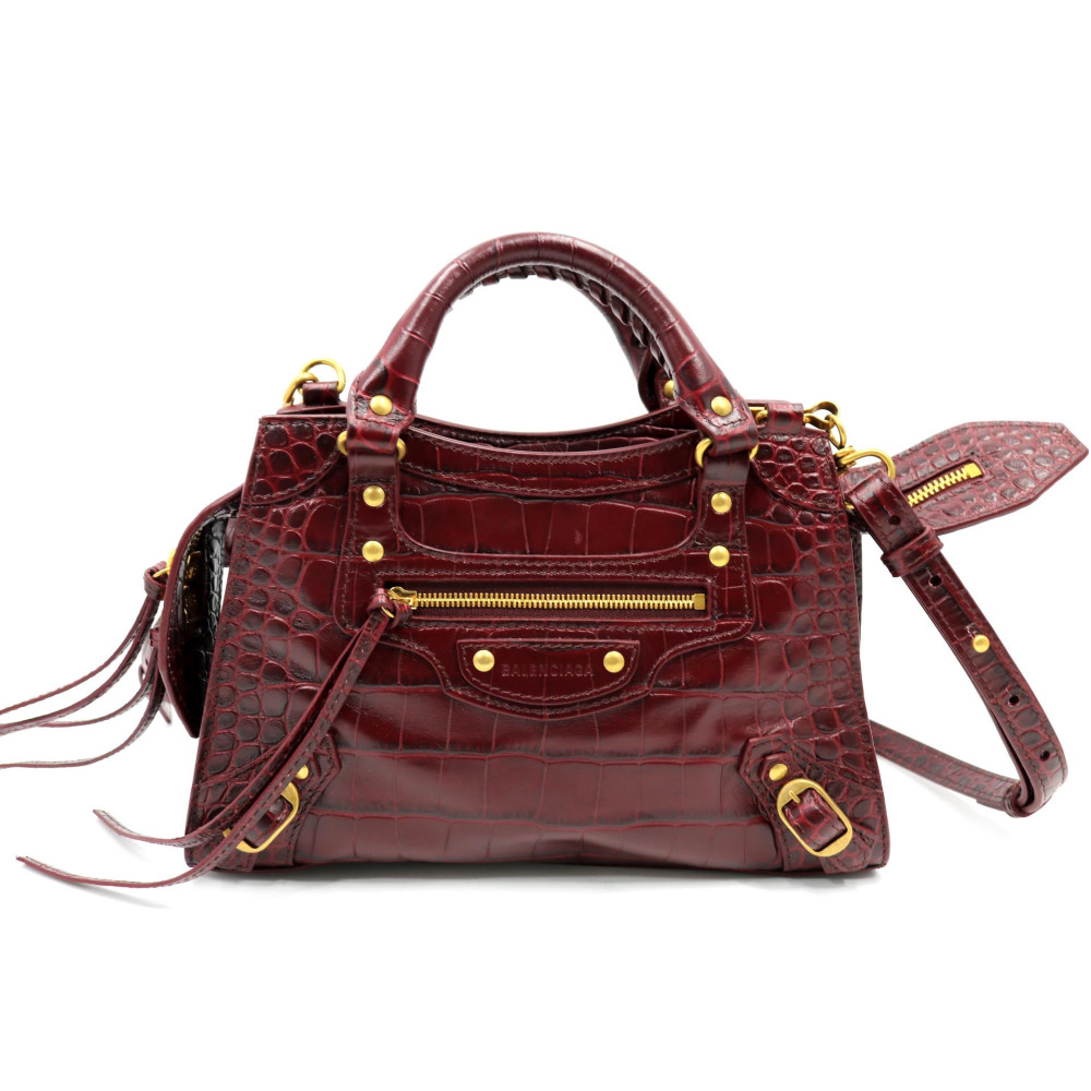 Balenciaga Mini City Cocco Bordeaux
