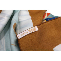 Bulgari Foulard Seta Azzurro e Marrone