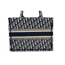 Dior Book Tote Media Tela Blu
