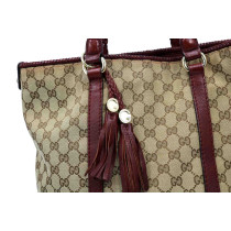 Gucci Marrakech Tessuto GG e Pelle Borgogna