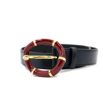 Gucci Cintura Bamboo Pelle Nera