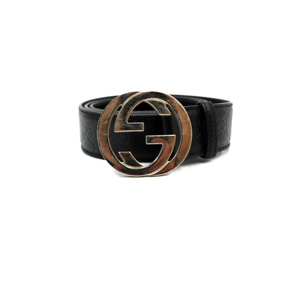 Gucci Cintura Interlocking Pelle Nera