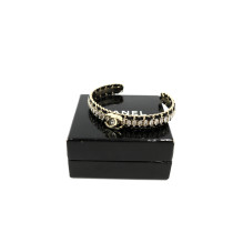 Chanel Bracciale Pelle, Metallo e Swarovski