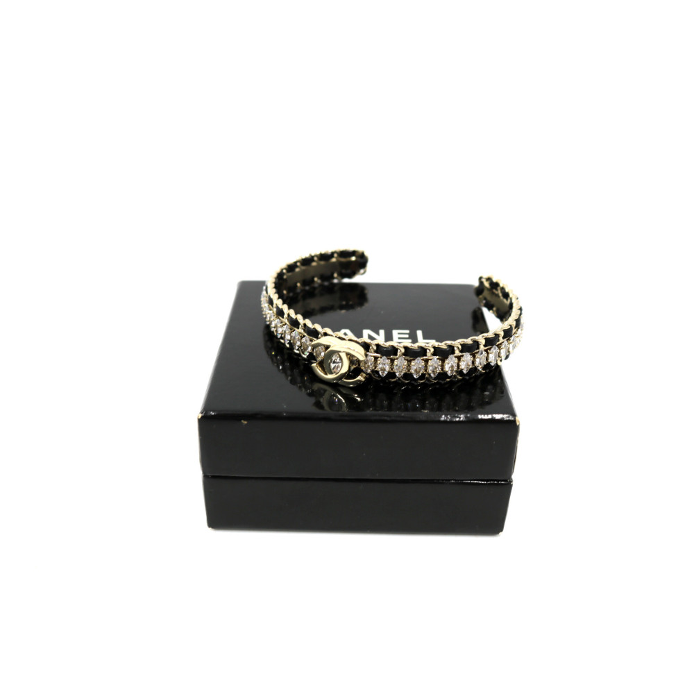Chanel Bracciale Pelle, Metallo e Swarovski