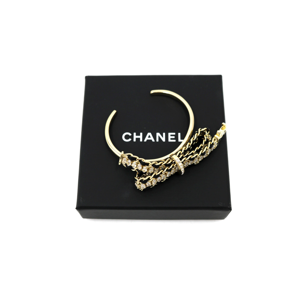 Chanel Bracciale Pelle, Metallo e Swarovski