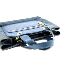 Chanel Shopping Denim e Pelle Blu