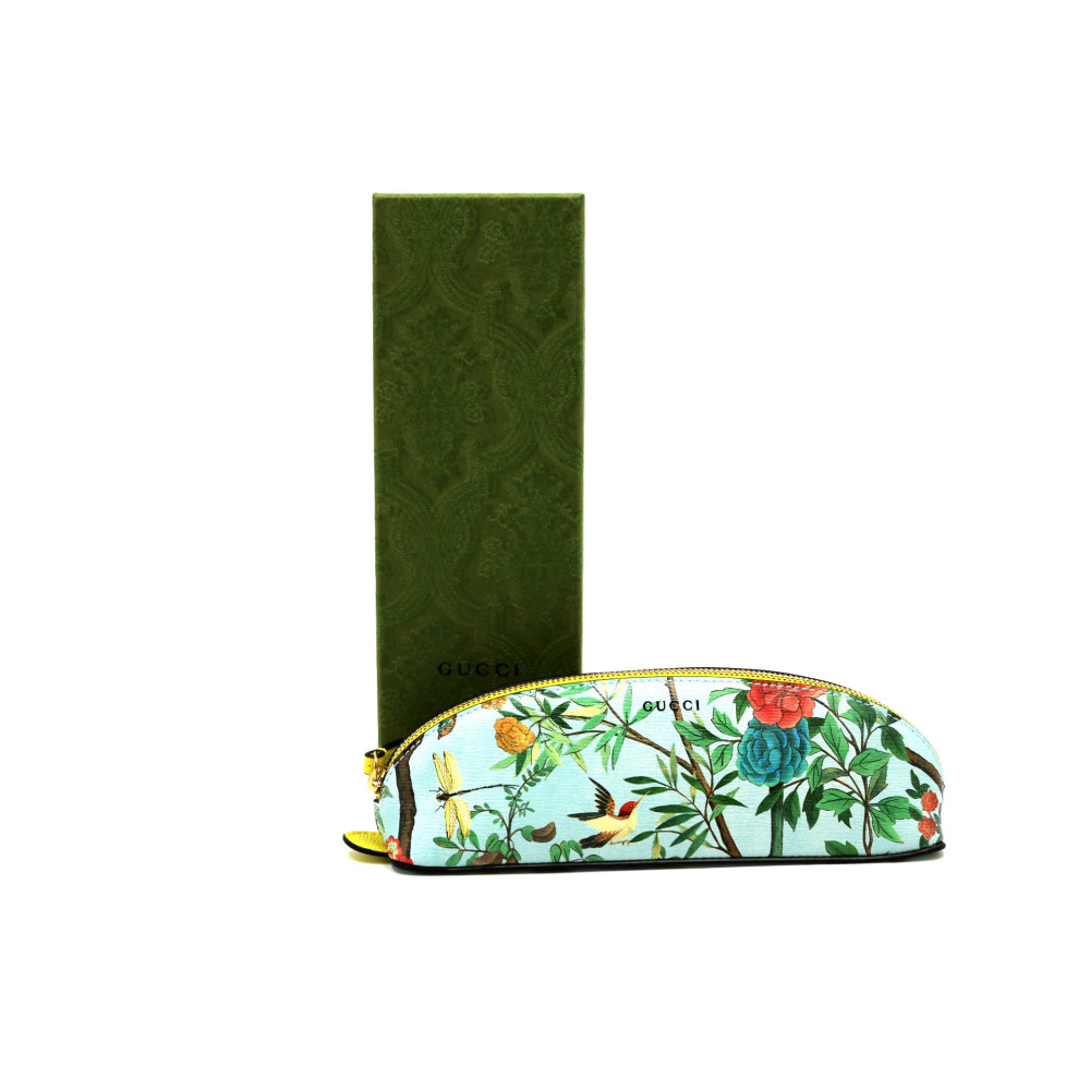 Gucci Astuccio Pelle Celeste e Multicolor