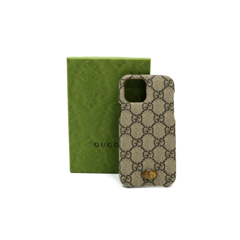Gucci Cover Iphone 12/ 12 Pro Plastica Beige