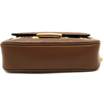 Fendi Baguette Chain Midi Rafia Beige e Marrone