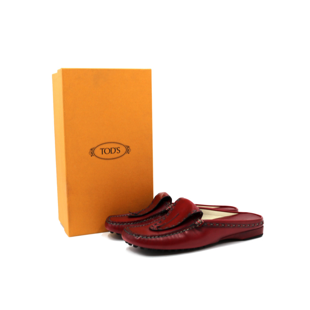 Tod's Ciabatta Pelle Bordeaux