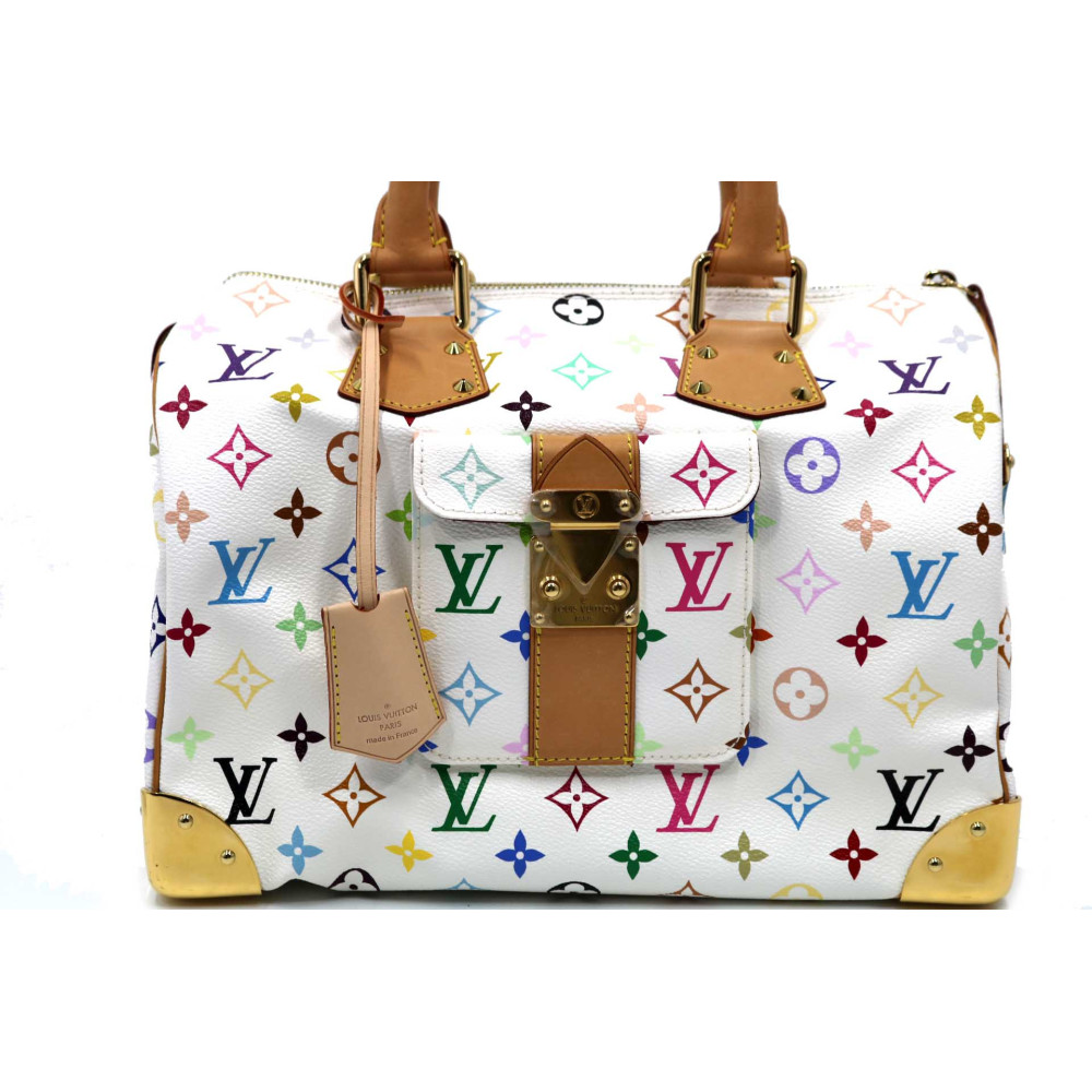 Louis Vuitton per Takashi Murakami Speedy 30 Multicolor Bianca