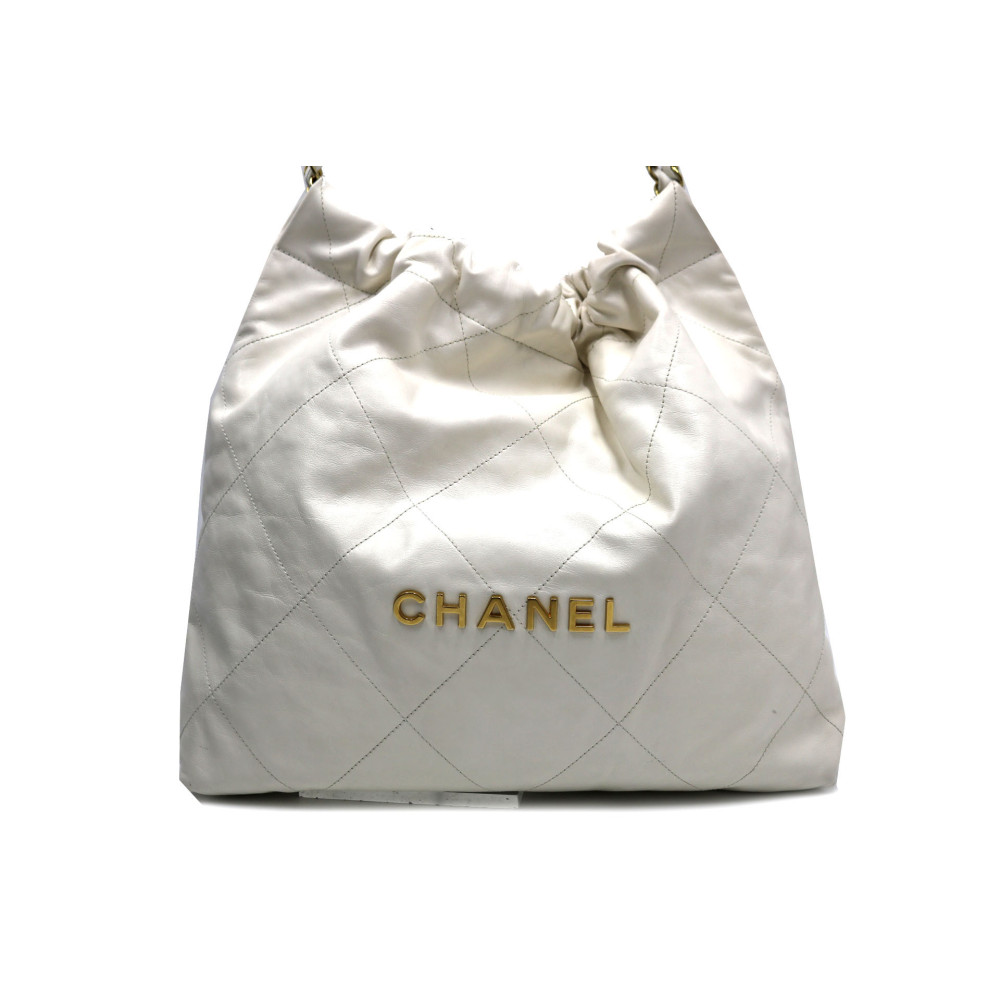 Chanel Hobo Borsa Chanel Bianca Chanel 22 Hobo Bag Pelle Bianca