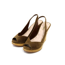 Miu Miu Scarpe con Zeppa Camoscio Tortora