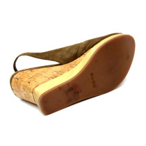Miu Miu Scarpe con Zeppa Camoscio Tortora