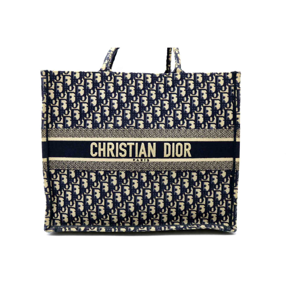 Dior Book Tote Tela Oblique Blu