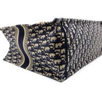 Dior Book Tote Tela Oblique Blu