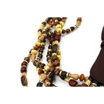 Valentino Cintura Gioiello Pelle e Legno Marrone