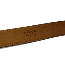 Prada Cintura Gioiello Pelle Scamosciata Marrone