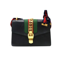 Gucci Silvye Schwarzes Leder