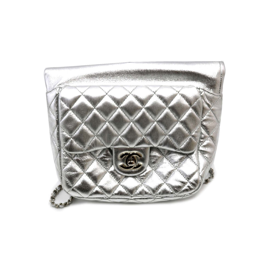 Chanel Shopping Pelle Argento