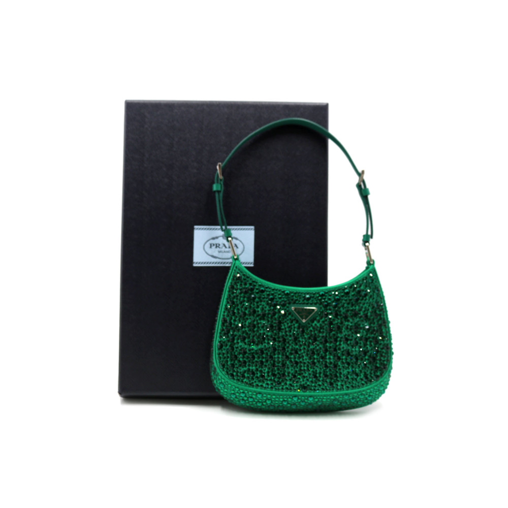Prada Cleo Crystal Raso e Cristalli Verde