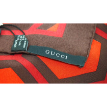 Gucci Foulard Seta Rossa e Marrone