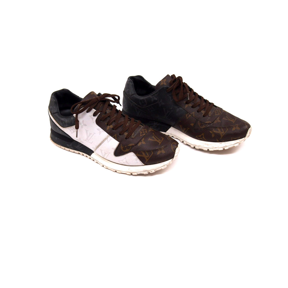 Louis Vuitton Sneakers Tela Bianca, Marrone e Nera
