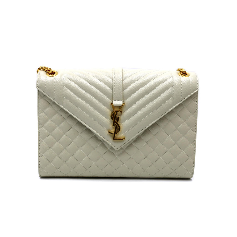 Saint Laurent Envelope Pelle Bianca