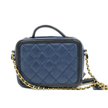 Chanel Tracollina Filigree Pelle Blu