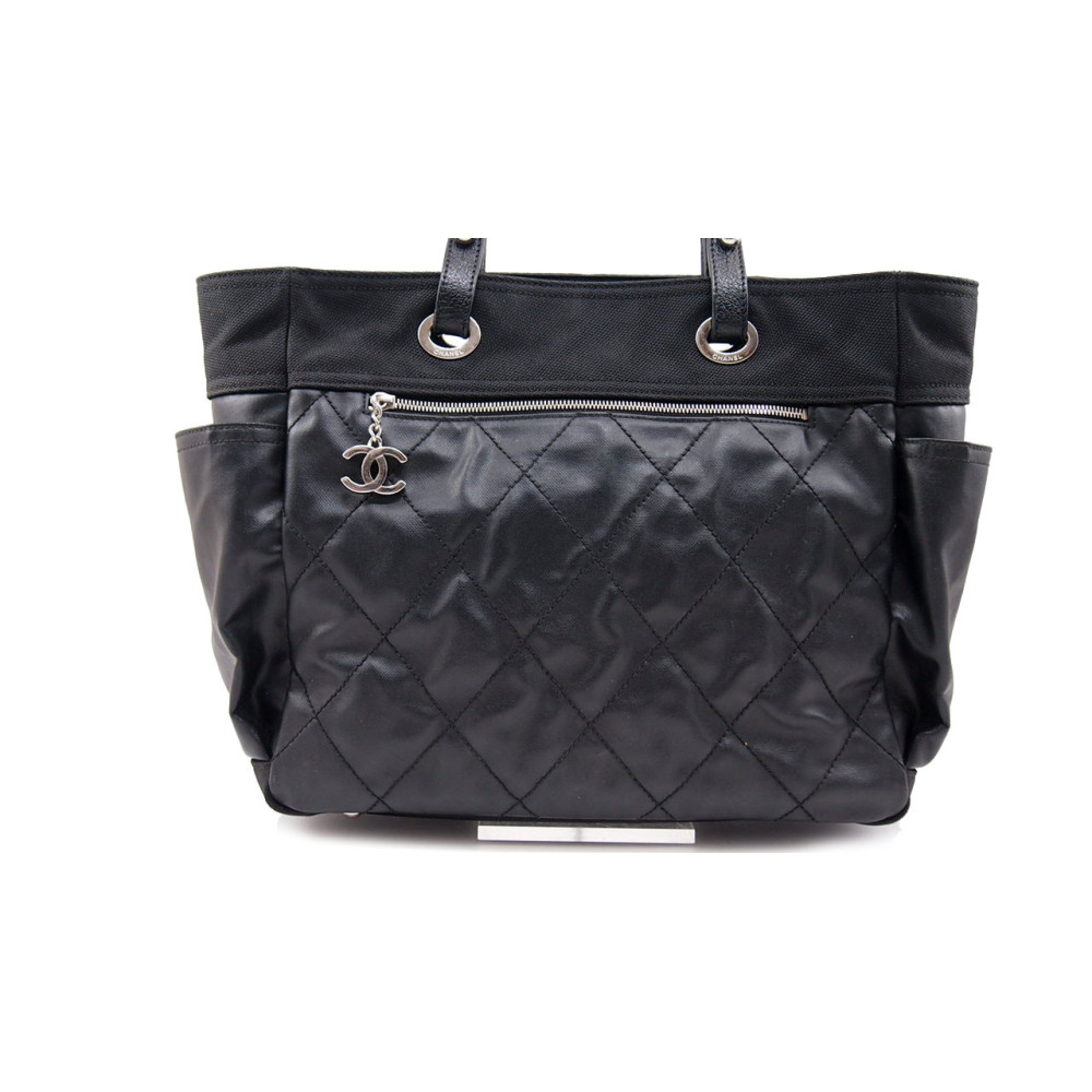 Chanel Biarritz Pelle e Tela Nera