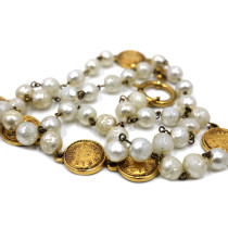 Chanel Collana Metallo Dorato e Perle
