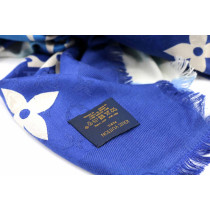 Louis Vuitton Stola Seta e Lana Blu e Bianca