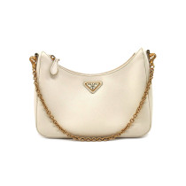 Prada Re Edition Pochette Pelle Saffiano Panna