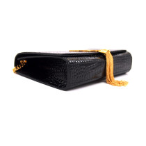 Saint Laurent Kate Medium Tassel Pelle Stampa Cocco Nera