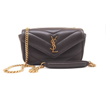 Saint Laurent LouLou Mini Pelle Grigia