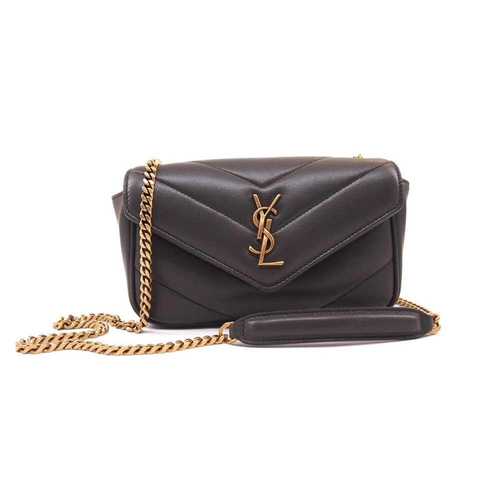 Saint Laurent LouLou Mini Pelle Grigia