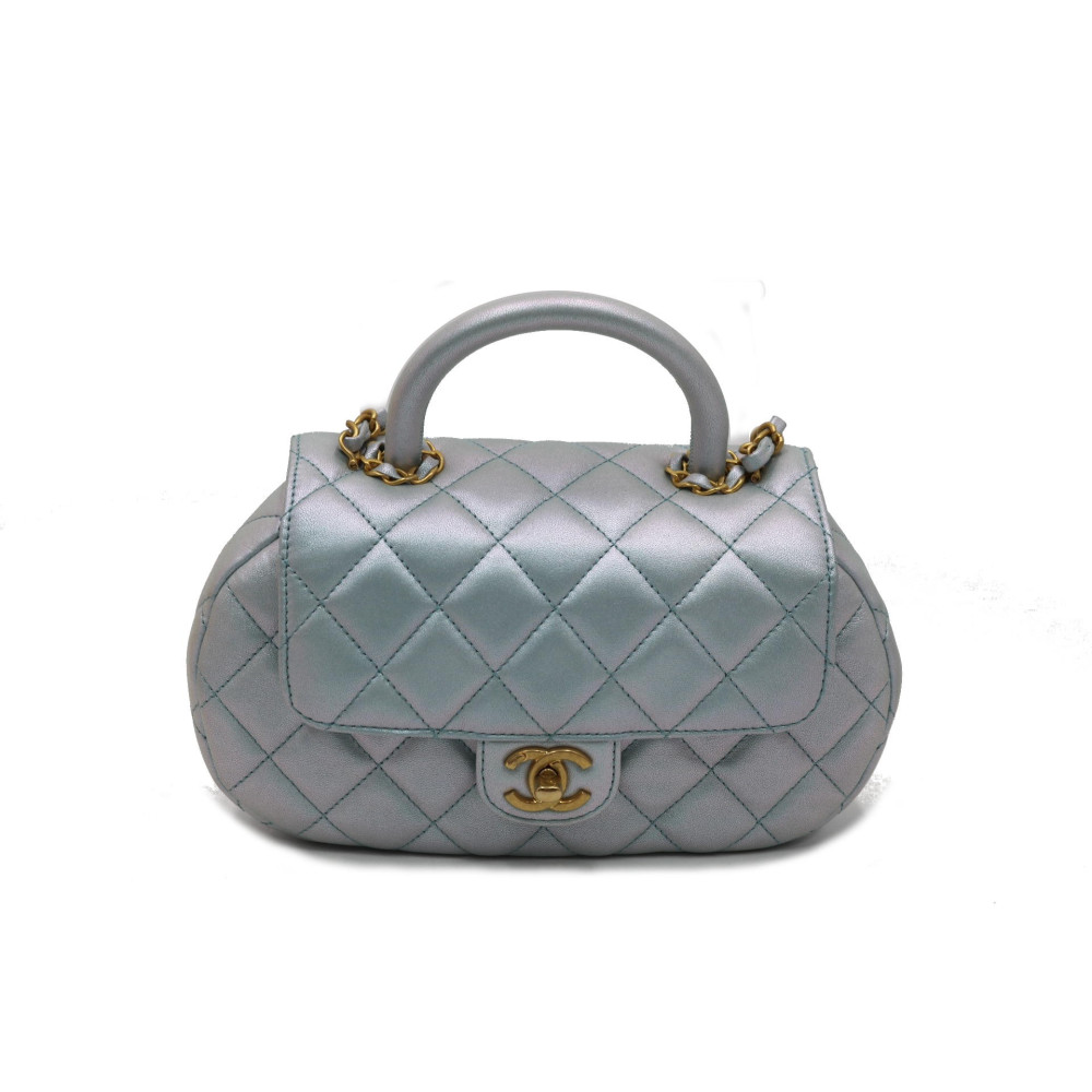 Chanel Handle Pelle Azzurro Cangiante