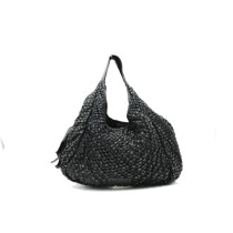 Valentino Hobo Pelle Intrecciata Nera