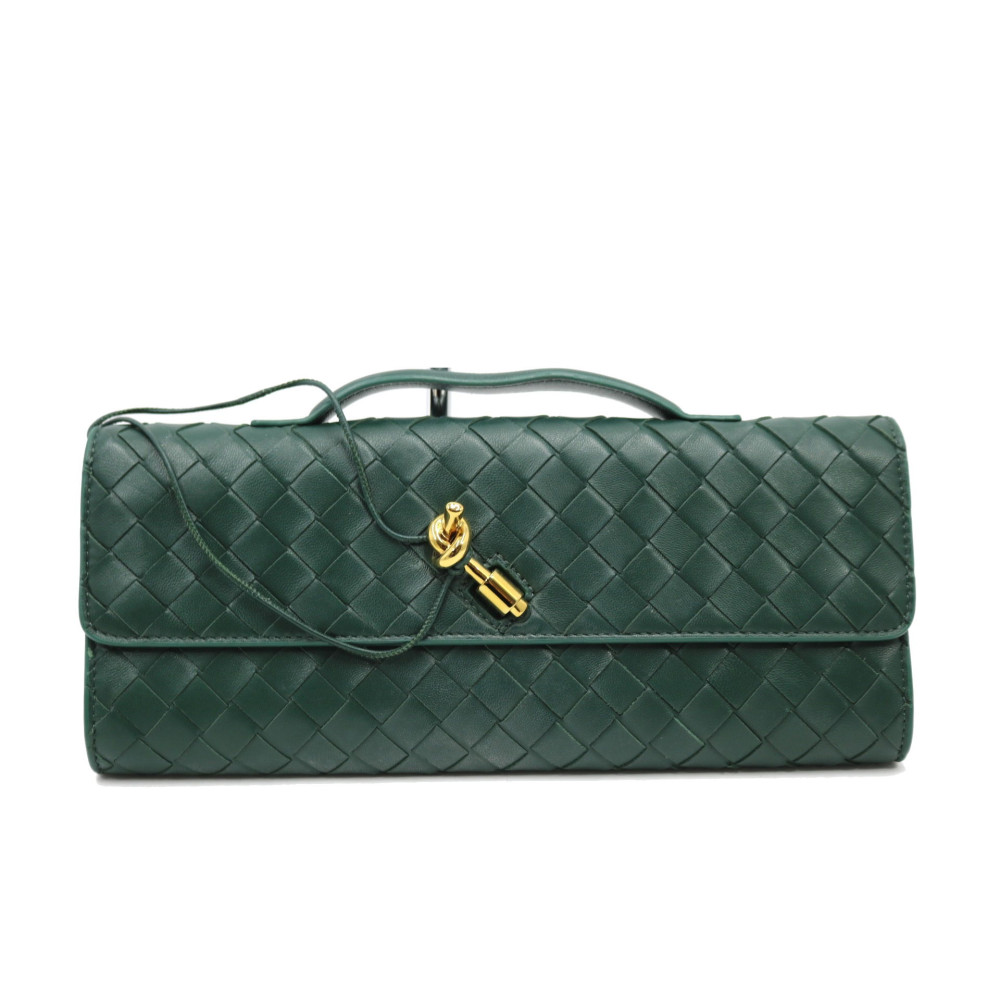 Bottega Veneta Clutch Andiamo Pelle Verde Smeraldo