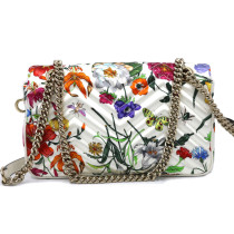 Gucci Marmont Floral Seta e Pelle Bianca