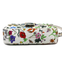 Gucci Marmont Floral Seta e Pelle Bianca