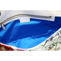 Gucci Marmont Floral Seta e Pelle Bianca