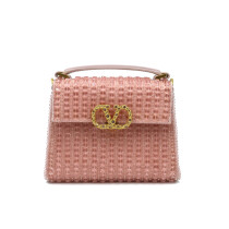 Valentino Vsling Ricamao Sparkling Pelle Strass Rosa