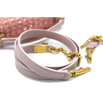 Valentino Vsling Ricamao Sparkling Pelle Strass Rosa