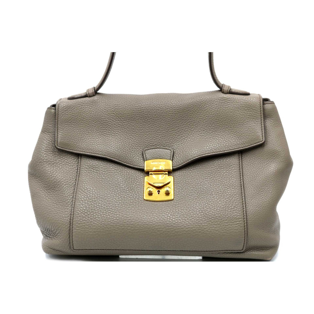 Miu Miu Madras Lock Bag Pelle Grigia