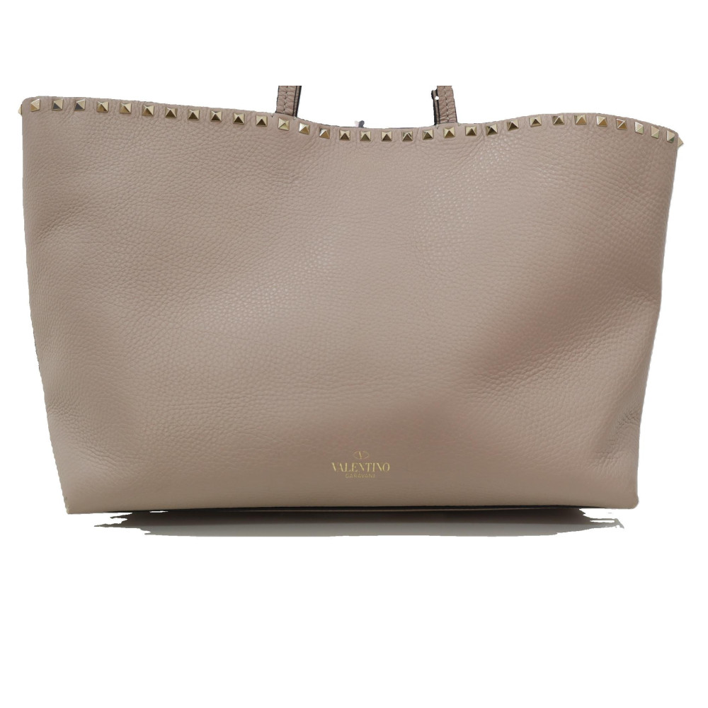 Valentino Rockstud Leather Tote Pelle Rosa Antico