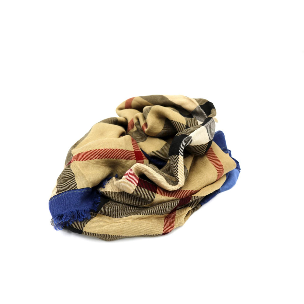 Burberry Sciarpa Modal e Cashmere Beige e Blu