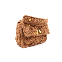 Valentino Roman Stud Large Shoulder Bag Lana Sabbia