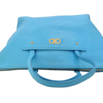 Ferragamo Shopping Pelle Turchese