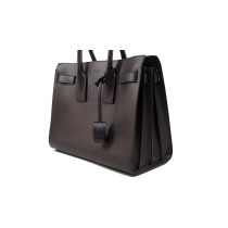 Saint Laurent Sac de Jour Media Pelle Antracite